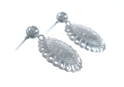 Sterling Silver Concho Post Dangle Earrings JX129638
